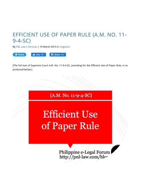 Efficient Use of Paper Rule (A.M. No. 11.